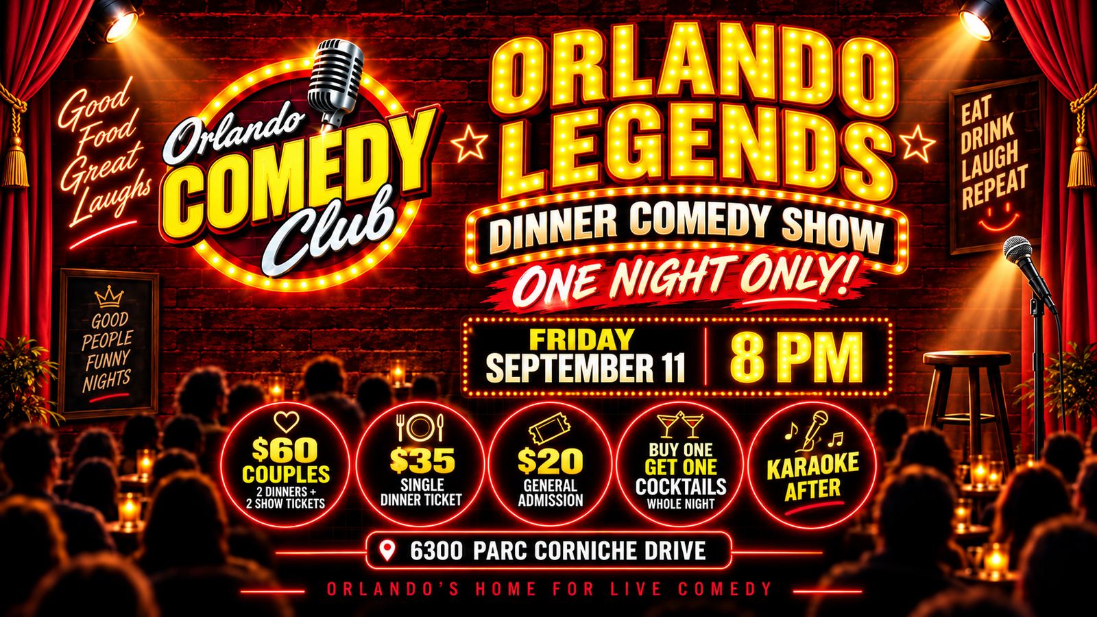 Orlando Legends Comedy Show Orlando September 11