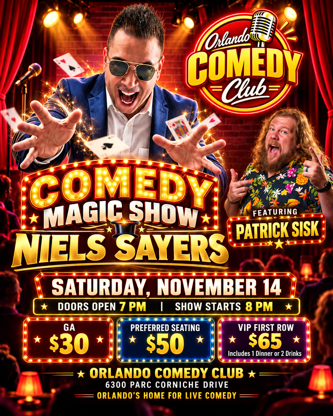 Niels Sayers Live: Comedy Magic Show Featuring Patrick Sisk