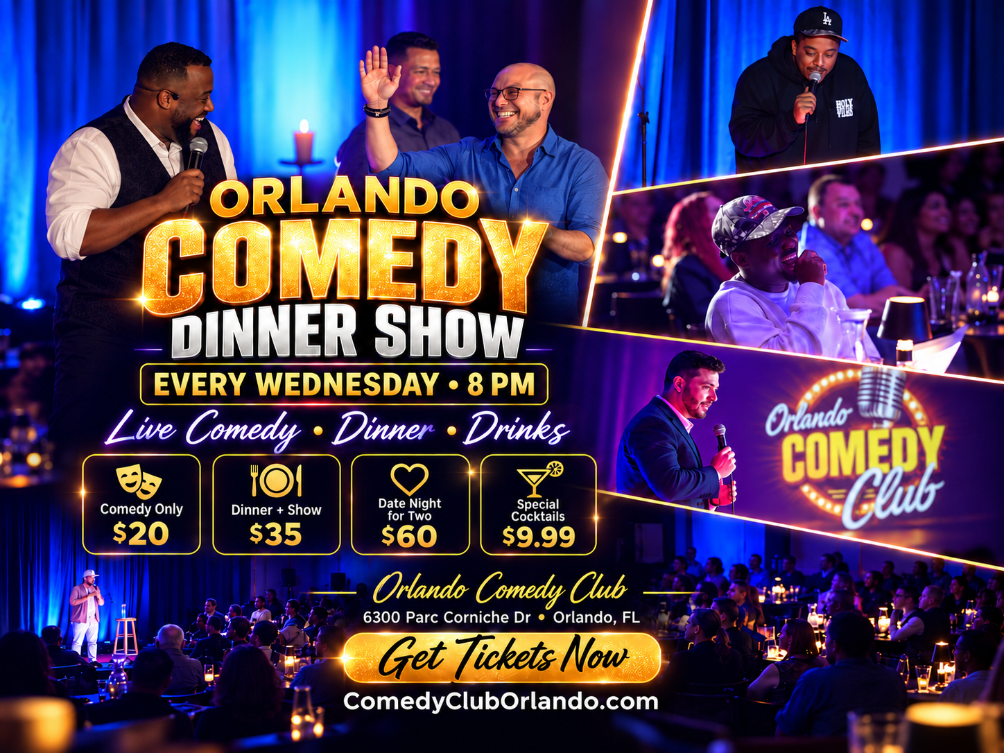 Orlando Comedy Dinner Show every Wednesday at 8 PM