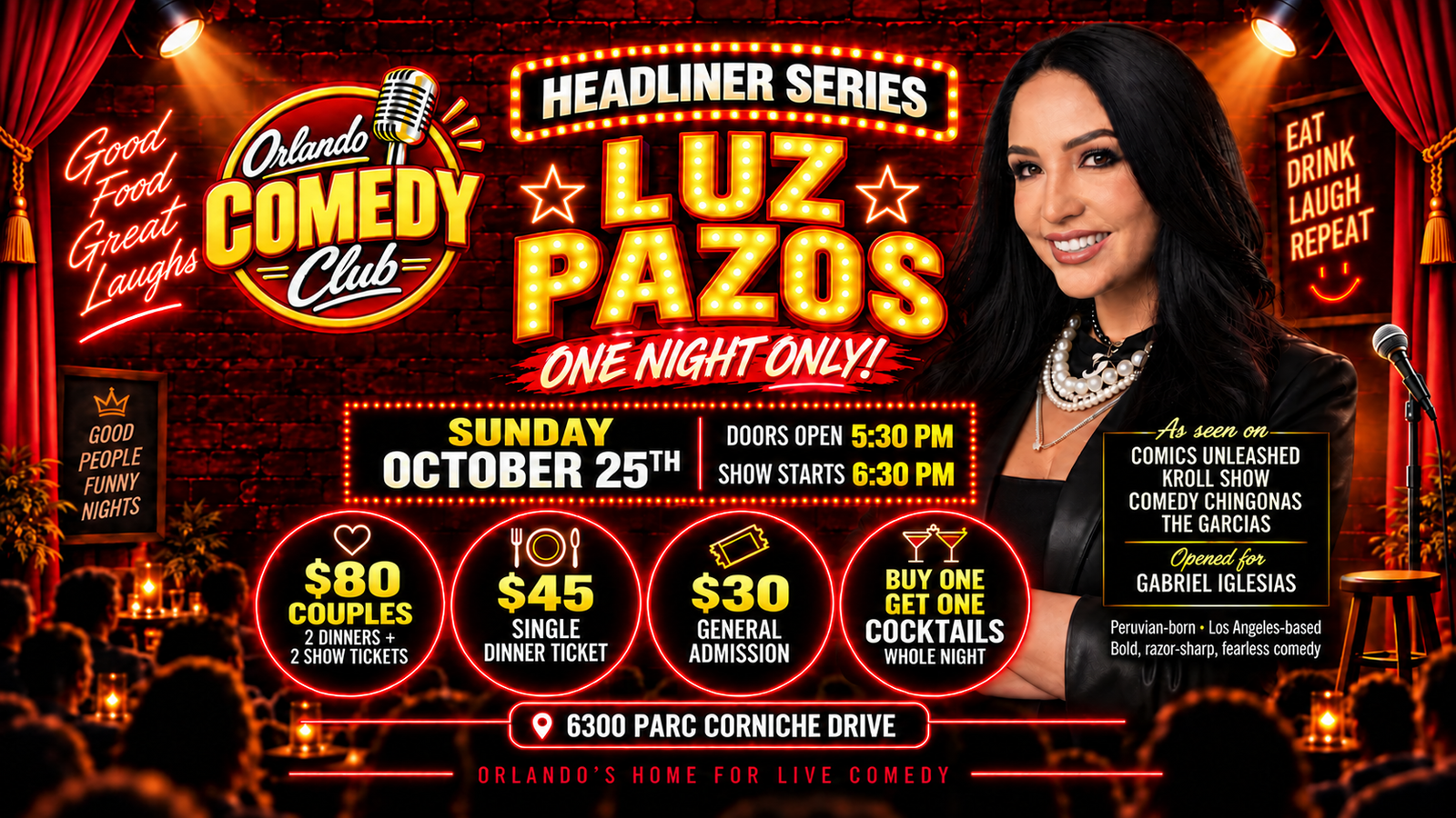 Luz Pazos Orlando Comedy Show October 25