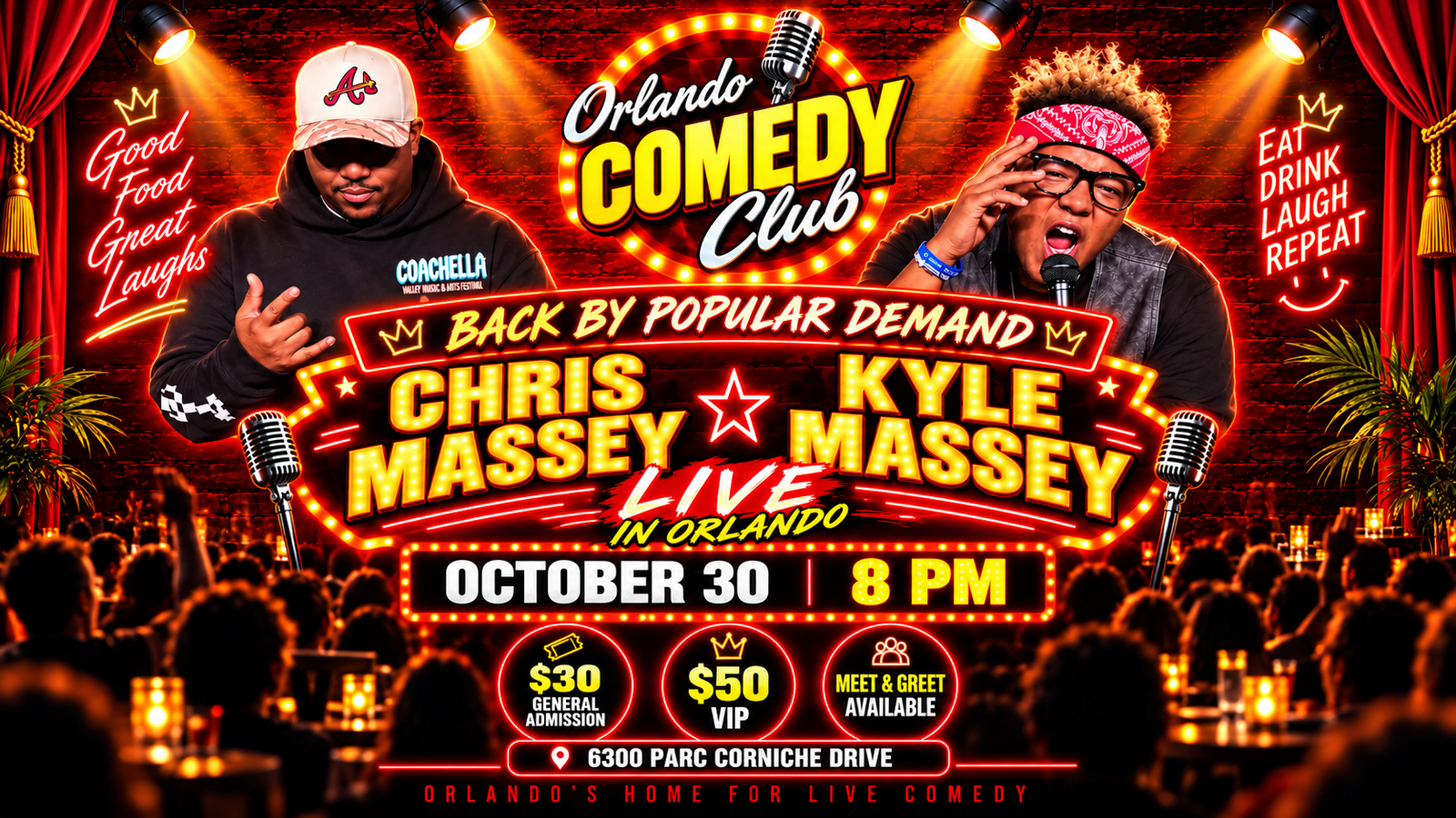 Chris Massey and Kyle Massey live at Orlando Comedy Club October 30 at 8 PM