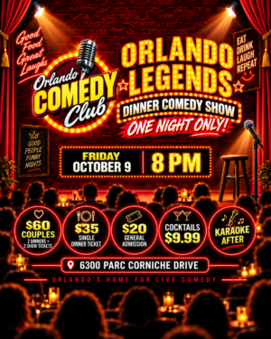 Orlando Legends Dinner Comedy Show | This Friday 8PM